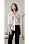 Women's White Gupure Fabric Transparent Design Shirt Yy101372