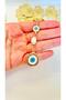 Beige Eye Bodrum Bead Evil Eye Keychain - 5