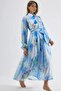 Msn Belted Abstract Patterned Maxi Dress - 2
