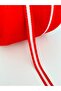 10-meter-wide ribbon with a 1-cm-wide white center and red stripes, suitable for decoration and packaging - 3