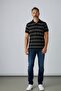 Metropolitan 2628 Black Men's Polo Collar Short Sleeve T-Shirt