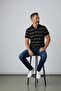 Metropolitan 2628 Black Men's Polo Collar Short Sleeve T-Shirt - 8