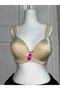 Women's C Cup Shiny Fabric Unlined and Underwired Nude Bra