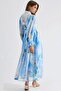 Msn Belted Abstract Patterned Maxi Dress - 3
