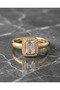 Sparkling Rectangular Stone Gold-Tone Minimal Ring - 3