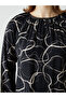 Original Oval Collar Patterned Women's Dress - 3