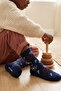 Patterned Navy Blue Children's Socks - 3