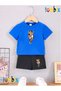 Photographer Bear Printed T-Shirt Shorts Summer Children's Set