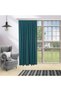 1-2.5 Normal Folded Single-Wing Petrol Blue Color Background Curtain, Background Curtain with Bird Cord Decoration - 2