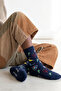Patterned Navy Blue Children's Socks - 2