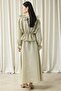 Collar Ruffle Detailed Striped Suit - 6