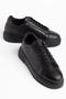 Men's Black Casual Shoes with Black Stitched Soles - 4