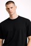 Premium Oversize Black Basic T-Shirt 100% Cotton Unisex - 8