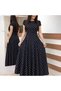 Polka Dot Elegance! Women's Maxi Length Crepe Dress - 4