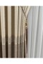 Cream Milk Coffee Panel Background Curtain, Bamboo Textured Modern Panel Background with Tight Pleats + Accessory Gift Single Panel - 5