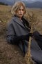 Oversize Zigzag Desen Kaban-SİYAH - 4