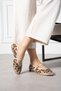Keyta File Embroidery and Stone Detailed Round Toe Luxury Women's Ballerinas - 2