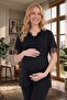 New Season Black Patterned Short Sleeve Summer Special Design Maternity Dressing Gown Pajama Set - 2