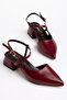 Women's Daily Ballet Flats with Open Back, Pointed Toe, Straps and 3 cm Heel - 2