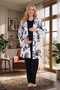 New Season Black Patterned Short Sleeve Summer Special Design Maternity Dressing Gown Pajama Set - 5