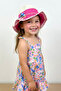 Girl's Pink Bow and Flower Detailed Straw Hat |   Summer Sunscreen Fedora - 4