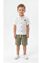 Pocket Detailed Buttoned Short Sleeve Boys' Shirt & Shorts Set