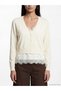 Vizyon New Season V-Neck Lace Detailed Women's Knitwear Cardigan - 3