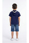 Hooded Pocket Detailed Boys' Shirt-Shorts-T-Shirt Set - 4