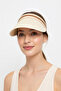 Women's White Straw Crown Visor |   Hijab Compatible Summer Beach and Tennis Hat - 3