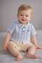 100% Cotton Striped Shirt Detailed Muslin Fabric Baby Romper