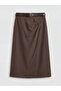Brown Belted Gathered Pencil Skirt from Güli̇s Gi̇yi̇m - 5