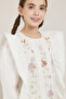 Embroidered Top with Round Neck and Leg-Of-Mutton Sleeves - 3