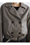 Nevavm Double-Breasted Collar Women's Leather Look Jacket - 5