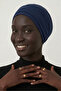 Double Layered Lined Navy Blue Ready-To-Wear Turban Hijab - 3