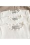 Cracked White 3-Pack Corded Fabric Girls' Long-Sleeve Bodysuit—School Bodysuit - 2