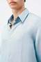 Baby Blue Modal Blend Striped Men's Shirt - 5
