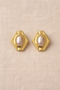 Gold Frame Pearl Detail Steel Vintage Earrings