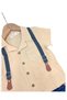 Baby Boy Muslin Shirt, Denim Shorts and Suspender Belt 6-9-12-18-24 Months Summer Stylish Holiday Outfit - 4