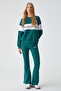 Ica Women's Regular Flare Leg High Waist Green Sweatpants