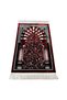 Islamic Prayer Mat – Floral Persian Style Velvet with Fringe, Soft Musallah Rug (Red, 80x120 cm) - 3