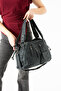 571 Imported Washed Leather 8-Compartment Detailed Lightweight Waterproof Crossbody and Shoulder Bag (Width 34 cm Length 24 cm)
