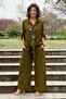 Oil Green Palazzo Trousers Tunic Set - 2