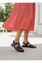 Closed Front Genuine Leather Orthopedic Flat Sole Women's Sports Model Sandals - 6