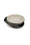 Jj doubledish serving bowl - gray