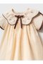 Helen Collar Embroidery Detailed Ribbed Dress Baby Girl Organic 100% Cotton Special Occasion Dress - 2
