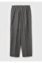 Women's gray cotton blend plaid patterned drawstring waist trousers - 4