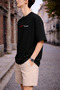 Unisex Paris Written Minimal Oversize T-Shirt 100% Cotton Casual Basic - 3