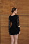 Two-Tiered Lace Dress with Hem - Black |   F2075 - 5
