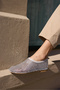 Calzaro Women's Silver Fishnet Stone-Embellished Ballet Flats - 8