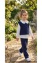 Girl's 3-Piece Set Baby Collar Heart Stone Shirt Sweater Pants Set - Holiday Set